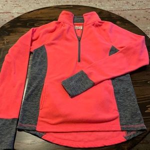Pink and gray fleece quarter zip